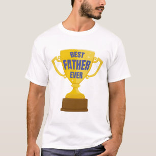 Best Father Ever Retro Trophy Cup for Dad Colourfu T-Shirt