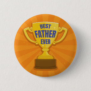 Best Father Ever Retro Trophy Cup for Dad, Daddy 2 Inch Round Button