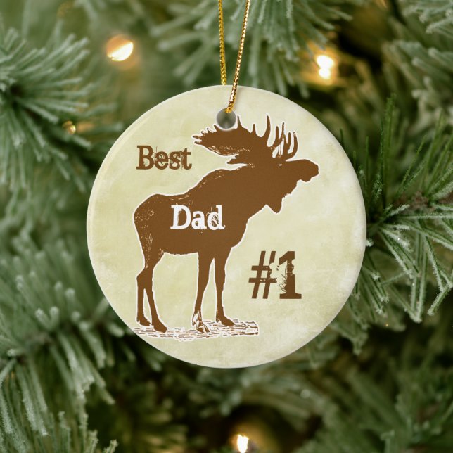 Best Father Moose Award Ornaments (Tree)