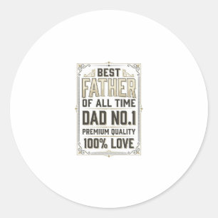 Best Father Vintage Engraving Typographic Shirt De Classic Round Sticker