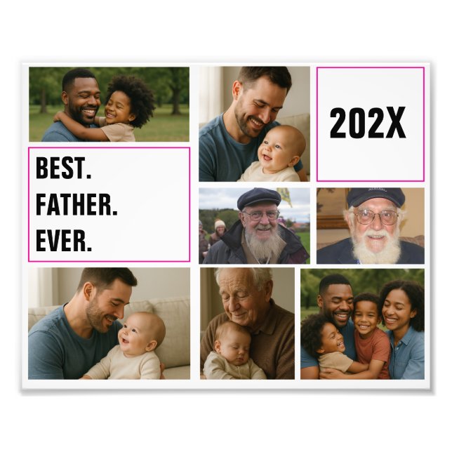 Best father's Ever Photo Collage and Custom Text (Front)