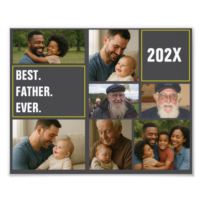 Best father's Ever Photo Collage and Custom Text (Front)