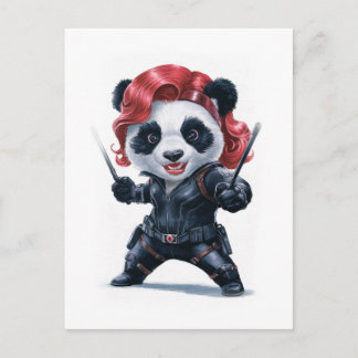 Best Female Action Panda Movie Character on a  Holiday Postcard