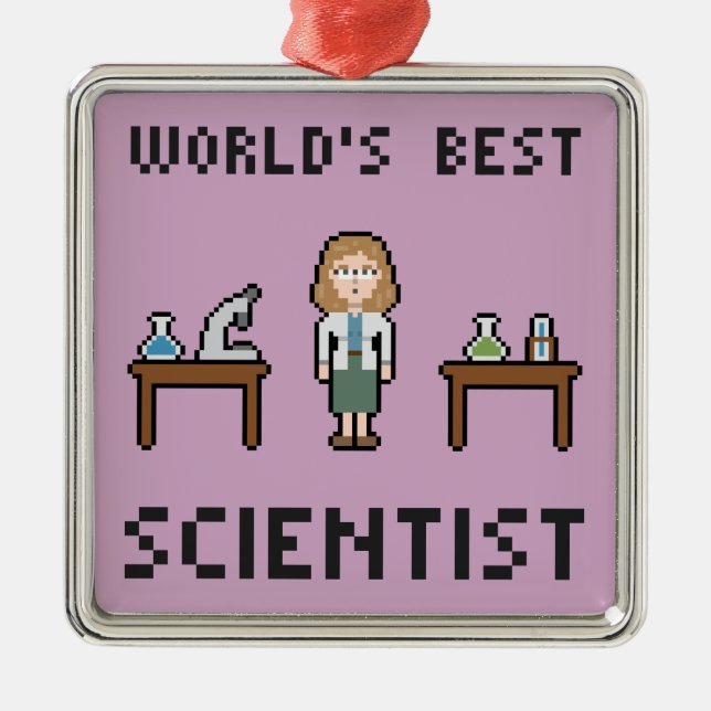 Best Female Scientist Metal Ornament (Front)