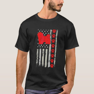 Best Firefighter Havanese Mom Dad Ever Us Flag Dog T-Shirt