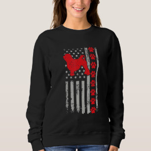 Best Firefighter Lowchen Mom Dad Ever Us Flag Dog Sweatshirt