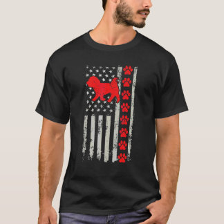 Best Firefighter Maltese Mom Dad Ever Us Flag Dog  T-Shirt