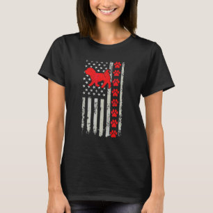 Best Firefighter Maltese Mom Dad Ever Us Flag Dog  T-Shirt