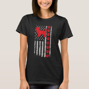 Best Firefighter Maltipoo Mom Dad Ever Us Flag Dog T-Shirt