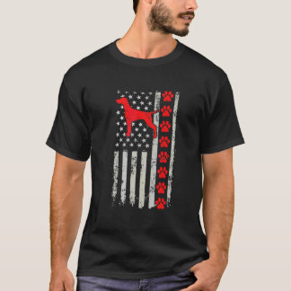 Best Firefighter Vizsla Mom Dad Ever Us Flag Dog P T-Shirt