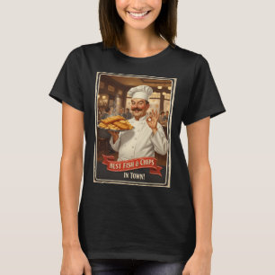 BEST FISH & CHIPS IN TOWN! – Vintage 1950s Pub C T-Shirt