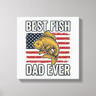 Best Fish Dad Ever Vintage Goldfish Shirt Design_1 Canvas Print