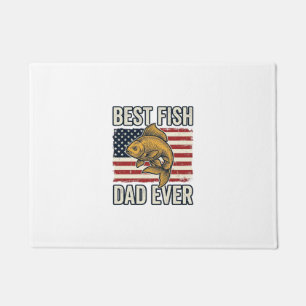 Best Fish Dad Ever Vintage Goldfish Shirt Design_1 Doormat