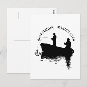Best Fishing Grandpa Ever Father's Day Grandfather Postcard