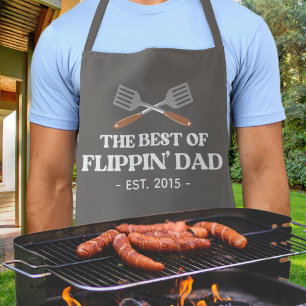 Best Flippin Dad Spatula Funny Retro Apron