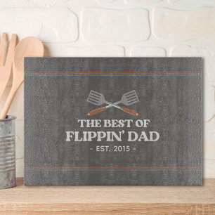 Best Flippin Dad Spatula Funny Retro  Cutting Board