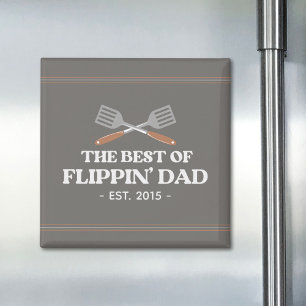 Best Flippin Dad Spatula Funny Retro  Magnet