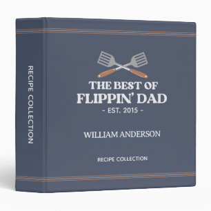 Best Flippin Dad Spatula Funny Retro Recipe Binder