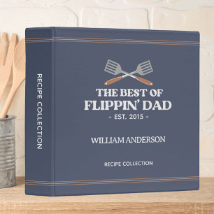 Best Flippin Dad Spatula Funny Retro Recipe Binder
