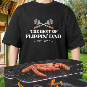 Best Flippin Dad Spatula Funny Retro T-Shirt