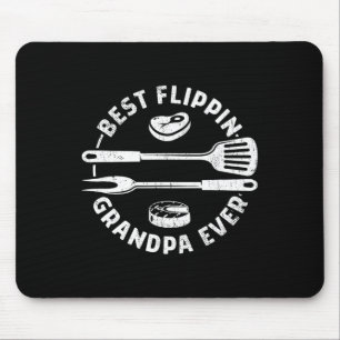 Best Flippin Grandpa Ever Funny Bbq Grilling Smoki Mouse Pad