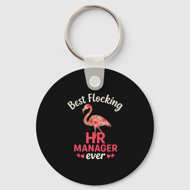 Best Flocking Hr Manager Ever Funny Summer Vacatio Keychain (Front)