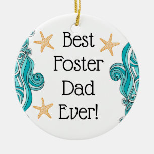 Best Foster Dad Ever Starfish Story Adoption Gift Ceramic Ornament
