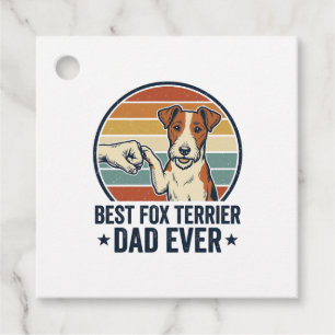 Best Fox Terrier Dad Ever Vintage Dog Lover Shirt_ Favour Tags