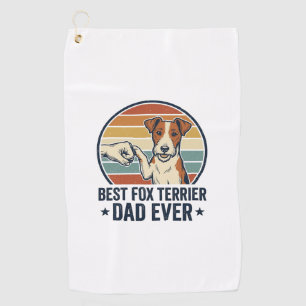 Best Fox Terrier Dad Ever Vintage Dog Lover Shirt_ Golf Towel