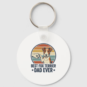 Best Fox Terrier Dad Ever Vintage Dog Lover Shirt_ Keychain