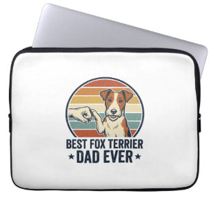 Best Fox Terrier Dad Ever Vintage Dog Lover Shirt_ Laptop Sleeve