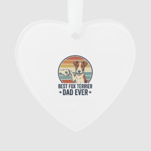 Best Fox Terrier Dad Ever Vintage Dog Lover Shirt_ Ornament