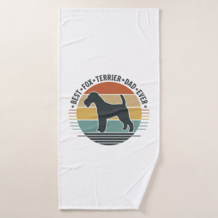 Best Fox Terrier Dad Ever Vintage Dog Shirt_1 Bath Towel