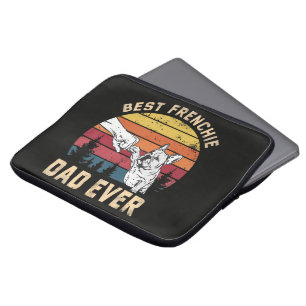 Best Frenchie Dad Ever Retro Laptop Sleeve