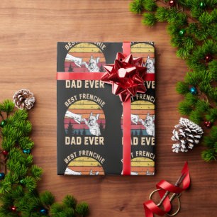 Best Frenchie Dad Ever Retro Wrapping Paper