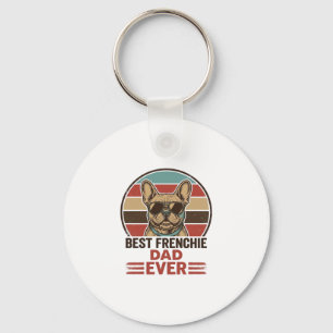 Best Frenchie Dad Ever Vintage Bulldog Shirt_1 Keychain