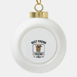 Best Friend Alfie Vintage Dog Lover Design_1 Ceramic Ball Christmas Ornament