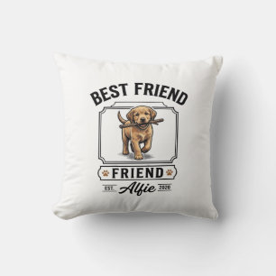 Best Friend Alfie Vintage Dog Lover Design_1 Throw Pillow