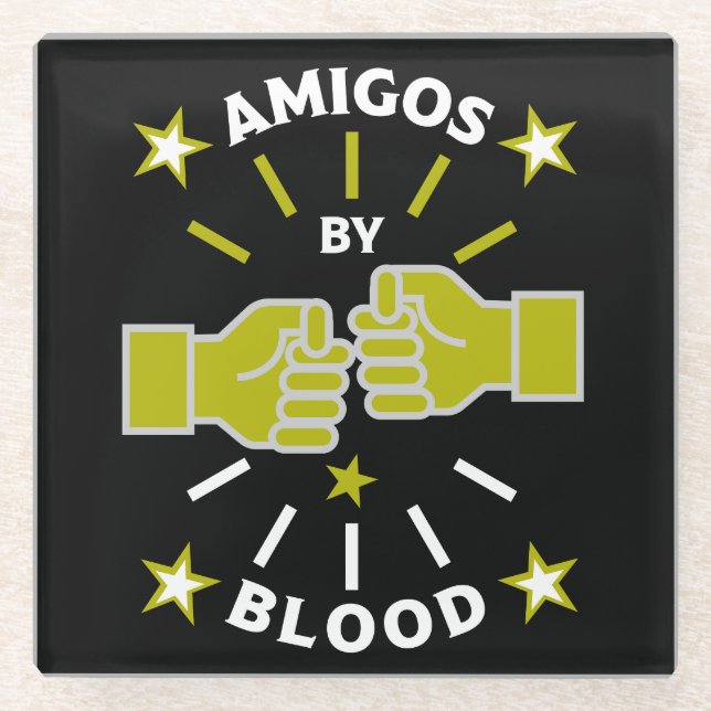 Best Friend Amigos Glass Coaster (Front)