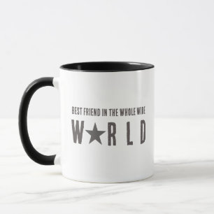 Best Friend and Star in Carbon Grey Typography Mug