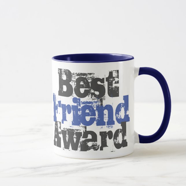 Best Friend Award in Blue and Grey Mug (Right)