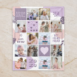 Best Friend Besties BFF Photo Collage Pink Purple Fleece Blanket<br><div class="desc">Celebrate the special moments with your loved one with this simple, modern and minimalist Photo Collage design. This customizable picture collage design is perfect for creating a personalized and heartfelt gift featuring cherished moments, creating a visual journey of the precious memories you've shared. Great for birthday, wedding anniversary, Valentine's Day...</div>