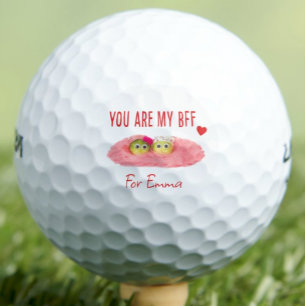 Best friend bff bestie pink birthday golf balls