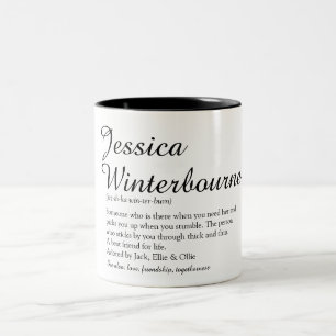 Best Friend BFF Name Definition Chic Script Two-Tone Coffee Mug