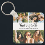 Best Friend BFF Photo Collage Best Friends Forever Keychain<br><div class="desc">A cute best friends keychain with room for 3 photos. Decorated with the words,  best friends in a script font with a heart. Personalize it with photos of your friends and their names. Designed for you by Blackberry Boulevard.</div>