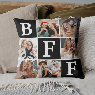 Best Friend BFF Photo Collage Friendship Gift Throw Pillow