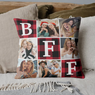 Best Friend BFF Photo Collage Friendship Gift Throw Pillow