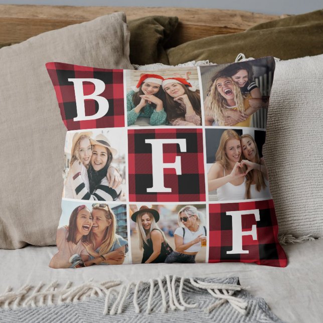Best Friend BFF Photo Collage Friendship Gift  Throw Pillow (Creator Uploaded)