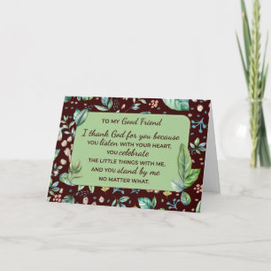 Best Friend Birthday Christian Gratitude Humor Card