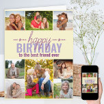 Best Friend Birthday Photo Collage Personalized Card<br><div class="desc">Personalized Birthday card which you can customize for anyone! The photo template is ready for you to add 8 of your favourite photos and personalize the text inside and out. The sample wording on the front reads "happy birthday to the best friend ever" and you could customize this to best...</div>